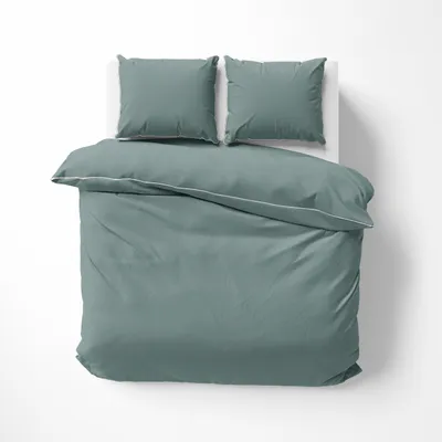 Image de Detexpol Satin linge de lit 220x200 menthe avec garniture Mako Satin 62