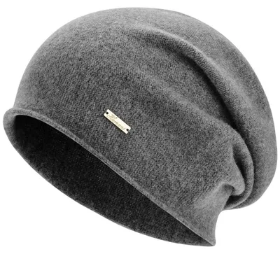 Immagine prodotto di Berretto da donna/uomo, 100% lana, modello slouch, color grigio scuro