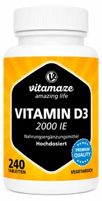 Obrázok produktu pre Vitamín D3 2 000 I.U. vegetariánske tablety 240 St