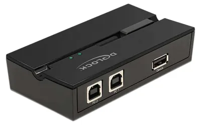 Imagen del producto de Delock: Conmutador USB 2.0 para conectar 2 ordenadores a un solo dispositivo