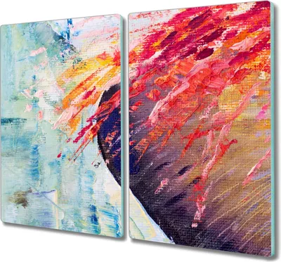 Produktbild von Coloray Küchenbrett Kochplattenabdeckung Hackbrett Schneidebrett Herdabdeckplatte 2x30x52 cm - Abstraktes Gemälde