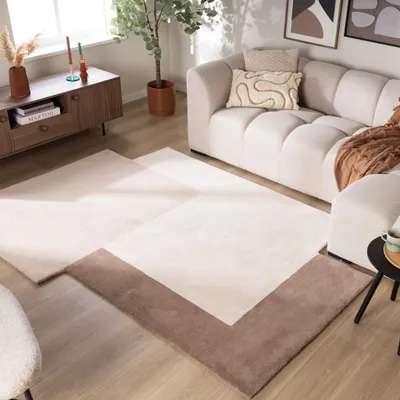 Zdjęcie produktu dla Volero - Dywan abstrakcyjny z wełny – Jules Creme/Taupe - 230x330 cm
