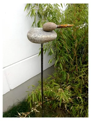 Produktbild von Gartenstecker aus Edelrost - Gartenskulptur aus Stein