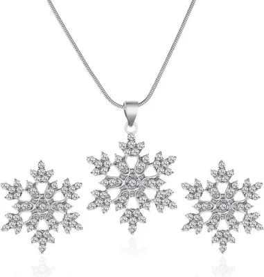 Immagine prodotto di INF Collana con fiocco di neve Set di 3 pezzi in argento