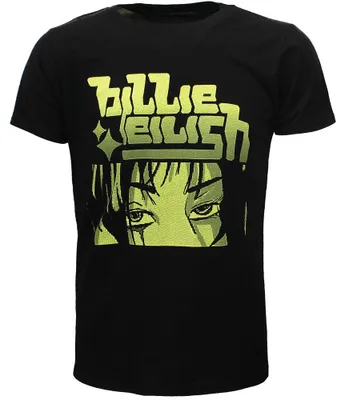 Zdjęcie produktu dla Koszulka z logo Billie Eilish w stylu anime – oficjalny gadżet – rozmiar XL