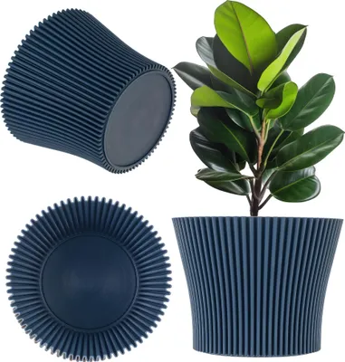 Produktbild von KADAX Blumentopf, Blumentopf, 11 cm, Pflanzenabdeckung, Blumenständer, Kunststoff, Marineblau