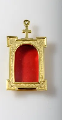 Produktbild von Wand-Reliquiar vergoldet 6,5 x 11,5 cm