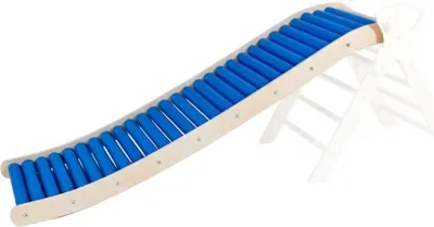 Produktbild von WoodsCraft Rollen-Wellenrutsche [160cm] für Kletterdreieck, Sprossenwand & Kletterset|Sensorik-Rollen für Sinnesspaß|Indoor Kinderutsche