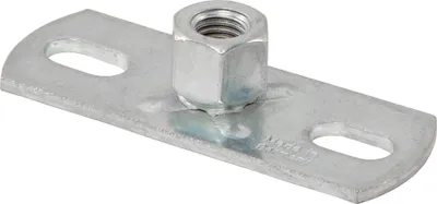 Produktbild von 10 Stück - Grundplatte Größe 80x30x3mm M8 widerstandsgeschweißt verzinkt  : M8 : 80x30x3 mm Gewinde: M8 Größe: 80x30x3 mm