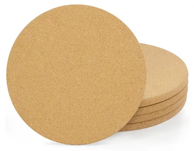 Produktbild von Belle Vous Runde Kork Untersetzer (4 Stk) – 21,6 cm Durchmesser, 1 cm Stärke – Topfuntersetzer Hitzebeständig aus Korkplatte für Pfannen, Pflanzen,