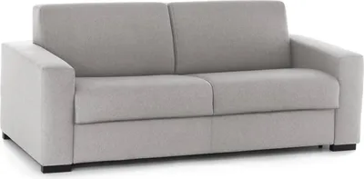 Produktbild von Schlafsofa Alena, 2-Sitzer-Sofa, 100%  Italy, Wohnzimmersofa mit drehbarer–ffnung, aus gepolstertem Stoff, mit schmalen Armlehnen, Cm 160x95h90, Grau
