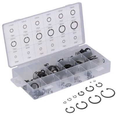 Image de Kit d'assortiment d'anneaux d'arrêt, anneau d'arrêt, ensemble d'anneaux de retenue, anneau de retenue, kit d'assortiment d'anneaux d'arrêt, kit d'anneaux de retenue pour circlips interne