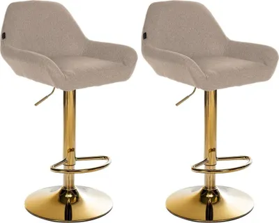 Produktbild von 2-teiliges Set Barhocker - Hockerhocker - verstellbar und 360° drehbar | Farbe: Taupe