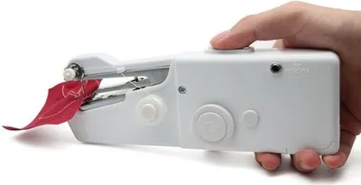 Produktbild von Mini šicí stroj, ruční šicí stroj, přenosný elektrický šicí stroj na látky, oblečení, dětské látky - HANDYSTITCH