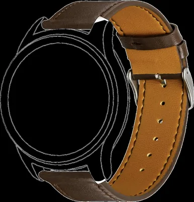 Produktbild von topp - Armband Garmin vivomove/vivoactive3, Leather, braun, seam