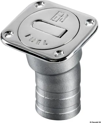 Immagine prodotto di Bocchettone di carico carburante diesel quadrato 38 mm, acciaio inox Osculati 20.455.03