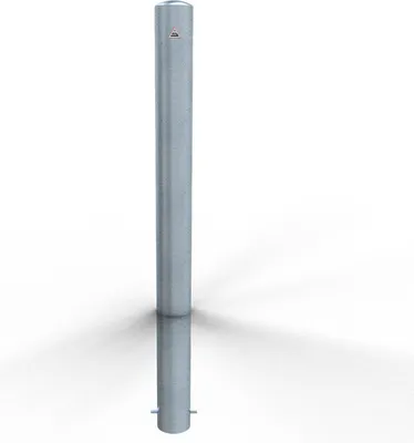 Produktbild von Schake Absperrpfosten ortsfest zum Einbetonieren aus Stahlrohr verzinkt Ø108x2,9mm und Stahlkappe 900mm Überflur