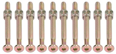 Produktbild von 10 Sets Babybett-Krippenschrauben M6 verzinkter Edelstahl Innensechskantschrauben Hardware-Kit für MöbelM6x70mm