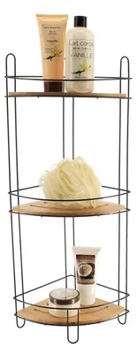 Produktbild von Tendance Badezimmer Organizer - schwarz /Holz - 61 cm - Duschablage