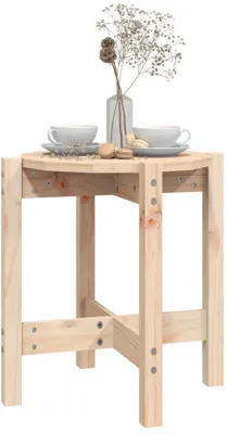 Zdjęcie produktu dla Stolik do salonu z litego drewna – zielony – drewno sosnowe – Ø 42,5 x 45 cm