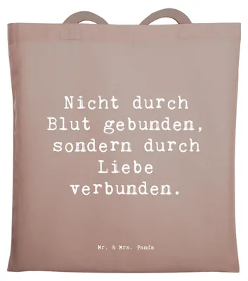 Produktbild von Mr. & Mrs. Panda Jutebeutel Spruch Adoptivbruder Liebe - Braun Pastell - Geschenk, Zusammenhalt, Tote Bag, Familienverbindung, Lächeln, Laptoptasche, Adoption, Bindung