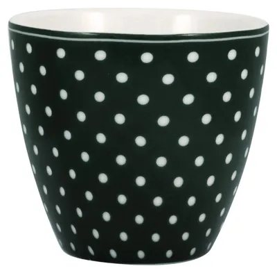 Produktbild von Greengate Dotty Latte Cup dark green 0,35l