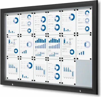 Produktbild von Showdown Displays Schaukasten Premium für Außen - 18x DIN A4 - Schwarz