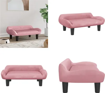 Produktbild von vidaXL Hundebett Rosa 70x40x24 cm Samt - Hundebett - Hundebetten - Hundesofa - Haustiersofa