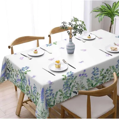 Immagine prodotto di Tovaglia rettangolare, lavabile, 152x260 cm, motivo floreale, in poliestere, facile da pulire, impermeabile