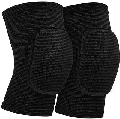 Productafbeelding van Elastische kniebeschermers voor volleybal, geschikt voor mannen en vrouwen, zwart, voor een gewicht van 60-90 kg