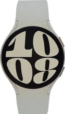 A close-up of a smartwatch face displaying the time.