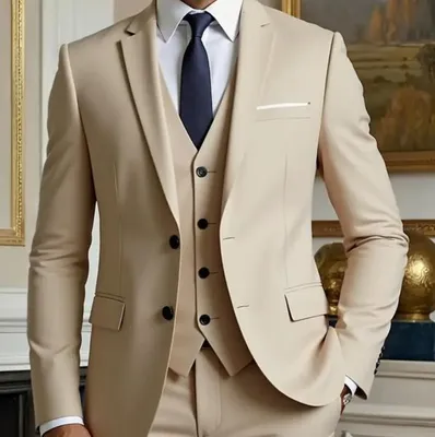 Produktbild von Dreiteiliger Herrenanzug in Beige L(50)