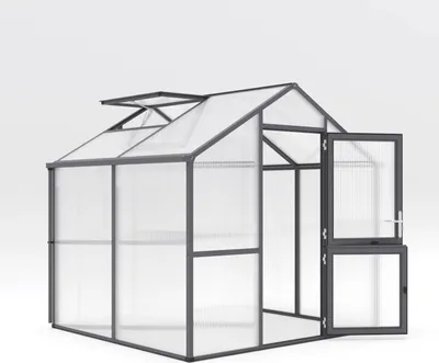Produktbild von KGT Gewächshaus "Iris II" anthrazit-grau 5,1 m² 16 mm HKP