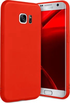 Produktbild von ONEFLOW® Slim Case kompatibel mit Samsung Galaxy S7 Edge - Hülle ultra dünn aus Silikon, Rot