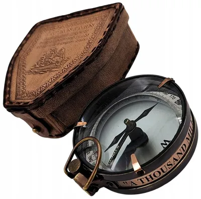 Zdjęcie produktu dla Kompas Magnetyczny - Map Reader w Skórzanym Etui - Retro Gadżet - NC2929