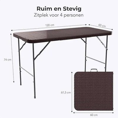 Produktbild von Famanu Picknicktisch Campingtisch klappbar aus Aluminium - 120 x 60 x 74 cm