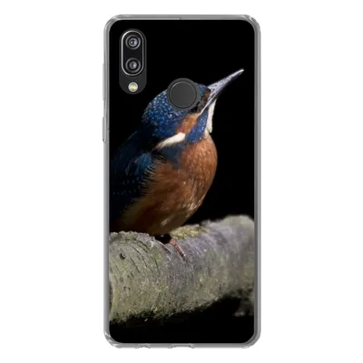Produktbild von MuchoWow® Handyhülle Schutzhülle Hülle für Huawei P20 Lite (2020) Eisvogel - Zweig - Federn - Schwarz Silikon Softcase Handy Hülle - Kartenhalter