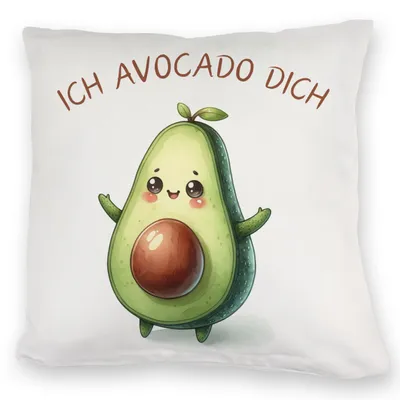 Produktbild von Avocado Kuschelkissen mit Spruch Ich Avocado dich