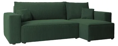 Produktbild von Ecksofa Mulri L Poso 14 Flaschengrün Cord Schlaffunktion Universell Bettkasten