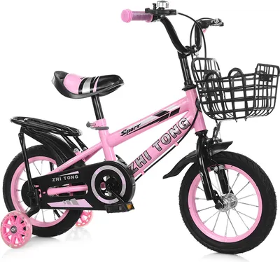 Produktbild von 16 Zoll Kinderfahrrad mit abnehmbarem Korb, höhenverstellbar, für Jungen und Mädchen im Alter von 2-7 Jahren