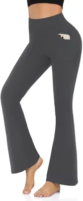Produktbild von Hohe Yogahose – Schlaghose, Grau – Damen