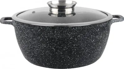 Obrázok produktu pre Hrniec s pokrievkou Oliver Voltz OV54318C22, Ø22x10 cm, 3,2 l, liaty hliník, keramický mramorový povrch, čierna