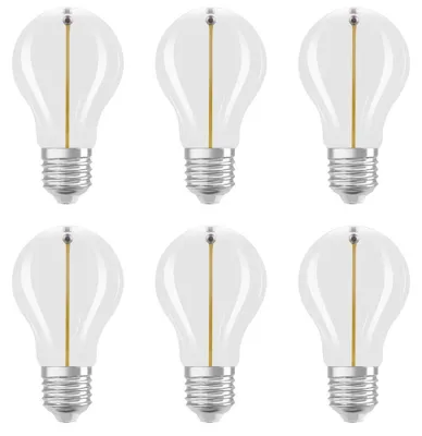 Produktbild von 6 x Osram Vintage 1906 LED Filament Magnetic A60 Birne 1,8W = 10W E27 klar 100lm warmweiß 2700K