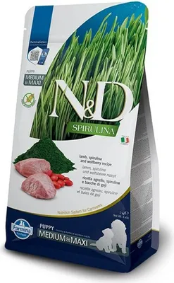 Produktbild von Farmina Puppy MED/MAXI Welpen/Junior Lammfutter 2 Kg Spirulina