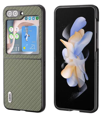 Immagine prodotto di Per Samsung Galaxy Z Flip5 5G Carbon Texture Custodia protettiva del telefono cellulare Verde