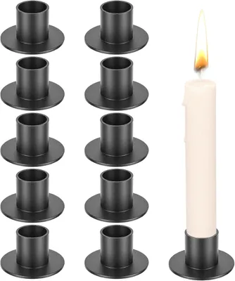 Produktbild von Kerzenständer 10 Stück, schwarz, Metall, für Wohnzimmer