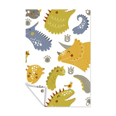 Obrázok produktu pre MuchoWow® Vonkajší plagát - Záhradná dekorácia ochrana súkromia - Záhradné plagáty pre záhradu - Dinosaurus - Vzory - Chlapci - Dino - Deti - 60x40x0.2cm