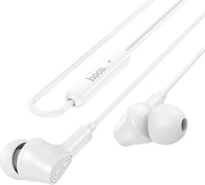 Image de Écouteurs filaires HOCO avec prise jack 3,5 mm et microphone M102, blancs