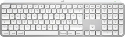 Productafbeelding van Logitech MX Keys S voor Mac, draadloos, RF draadloos + Bluetooth, schaarkoppeling, QWERTZ-indeling, LED-verlichting, aluminium, wit