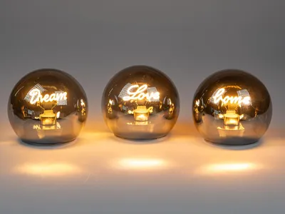 Produktbild von formano LED  Deko Set 3er Leuchtkugeln mit Schriftzug Dream + Love + Home 12 cm